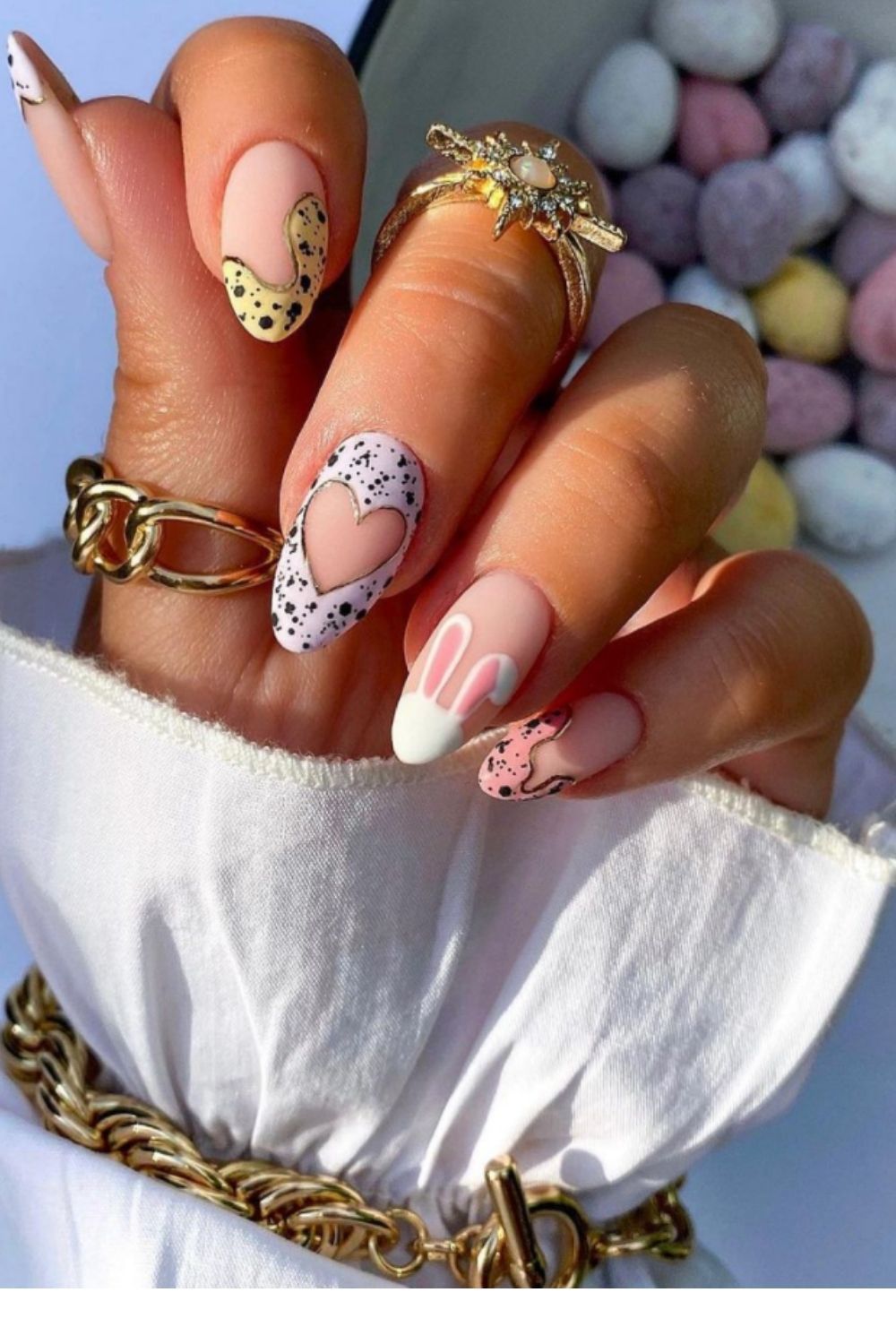 Cute Summer Pastel Nails With Almond Shaped Nails