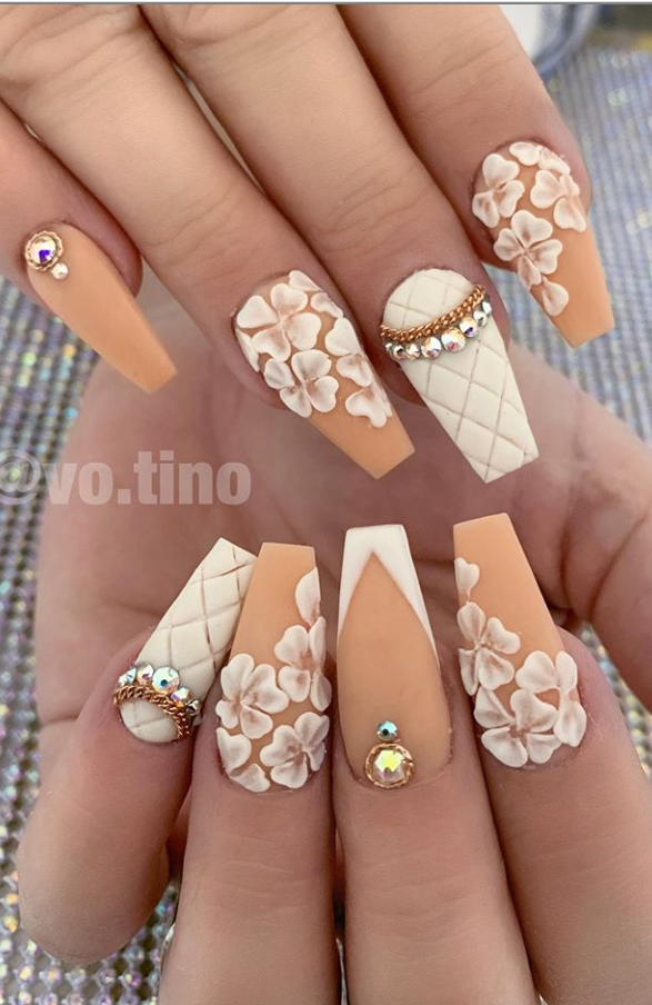 Bling Acrylic Coffin Nails Design With Rhenistones Charming And Pretty Mycozylive Com