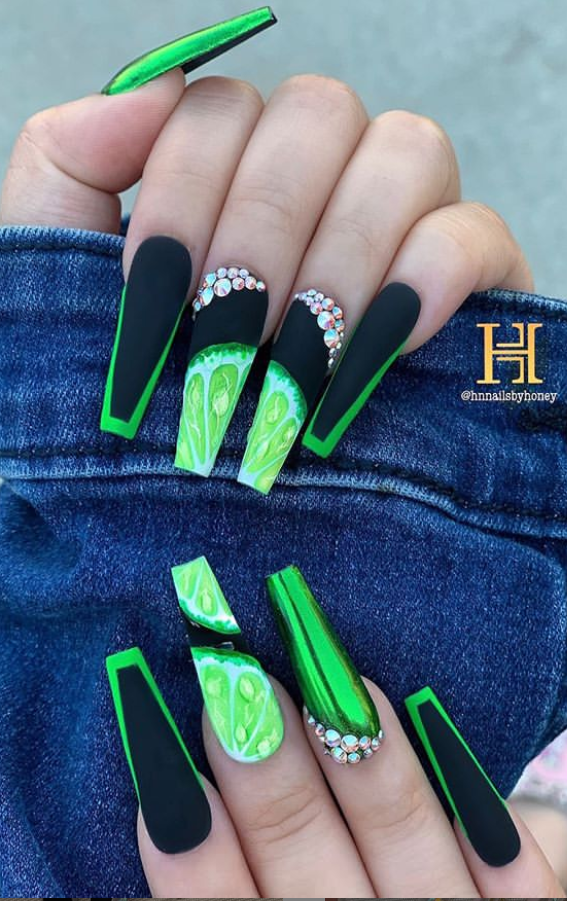 Bling Acrylic Coffin Nails Design With Rhenistones Charming And Pretty Mycozylive Com