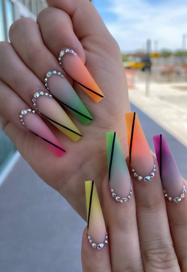 acrylic nail shapes coffin short