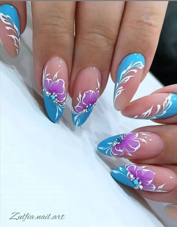 52 short flower nails design you can not resist this summer, pretty and ...