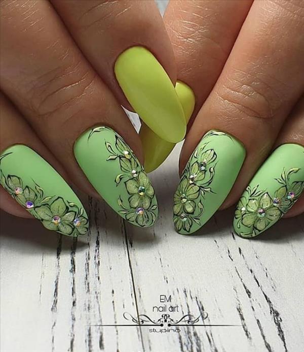 52 short flower nails design you can not resist this summer, pretty and ...