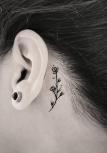 2020 Fashionable Female Tattoo Designs Behind The Ear - Mycozylive.com