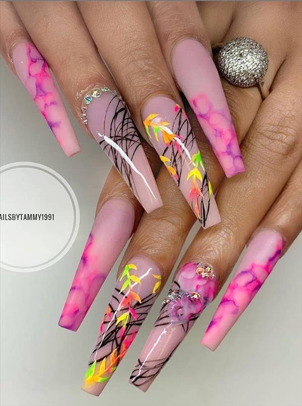 27 Gorgeous Acrylic coffin nails ideas to inspire you this Summer - Mycozylive.com