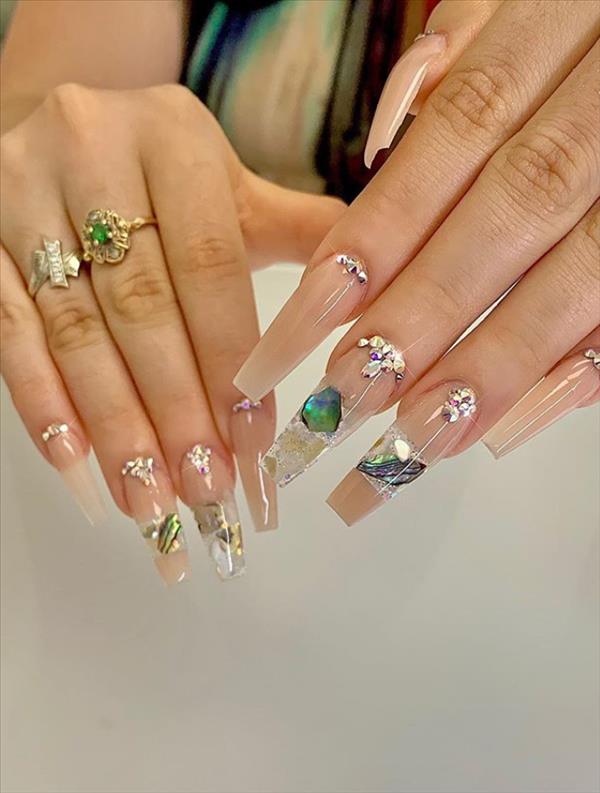 2020 Trendy gel coffin nails design this Summer, elegant and beautiful