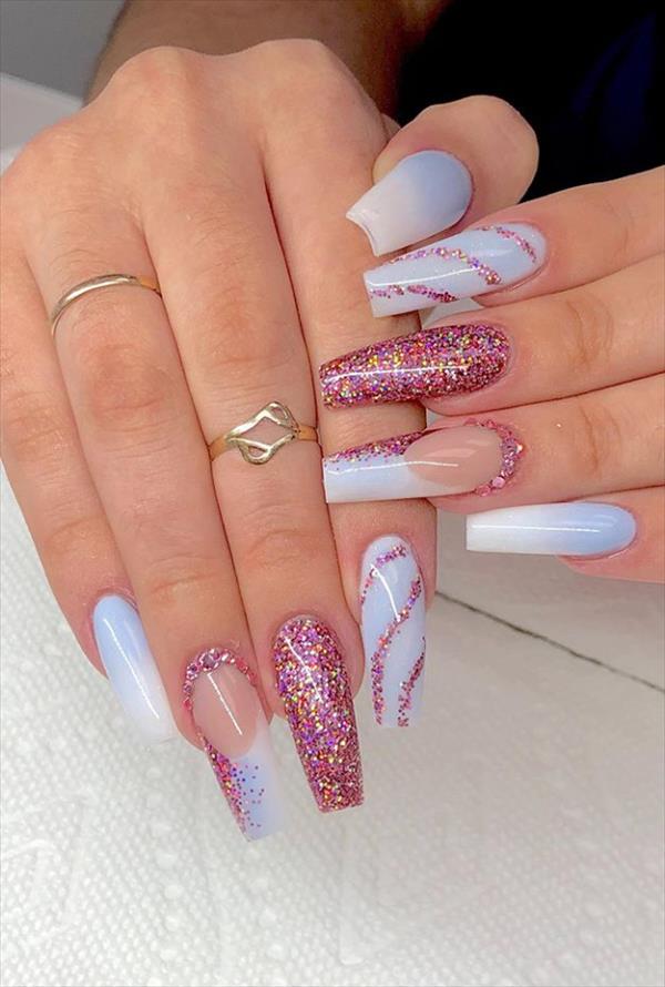 2020 Trendy gel coffin nails design this Summer, elegant and beautiful