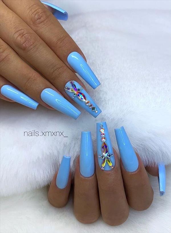 2020 Trendy gel coffin nails design this Summer, elegant and beautiful
