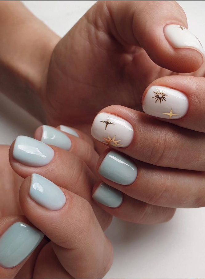 2020 Summer trendy nails design for pretty short square nails