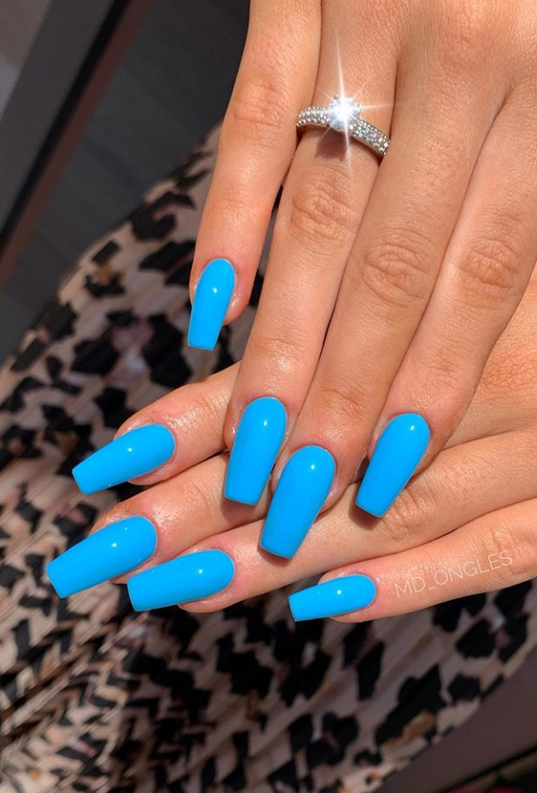 light blue nail designs coffin