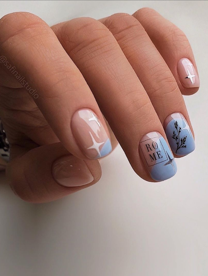 2020 Summer trendy nails design for pretty short square nails - Cozy