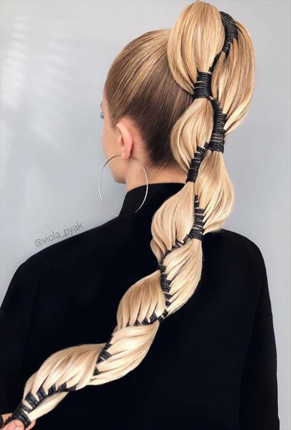 26 cool ponytail hairstyle design for medium-length hair - Cozy living
