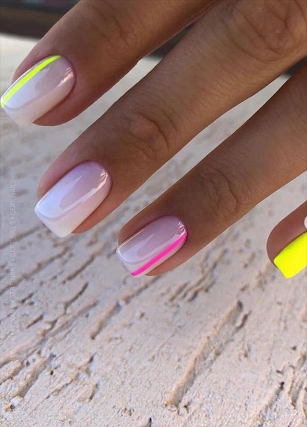 Nail design | Beautiful trendy French nails design for natural short