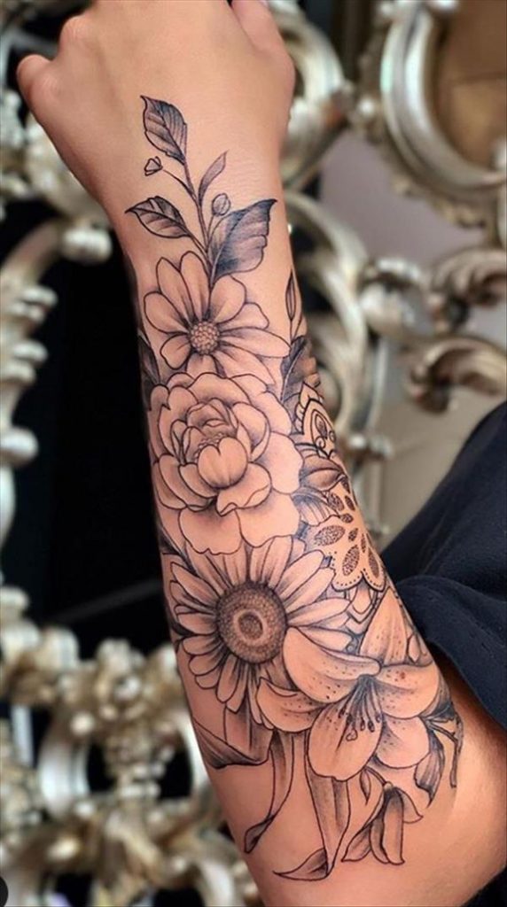 Ankle Flower Tattoos