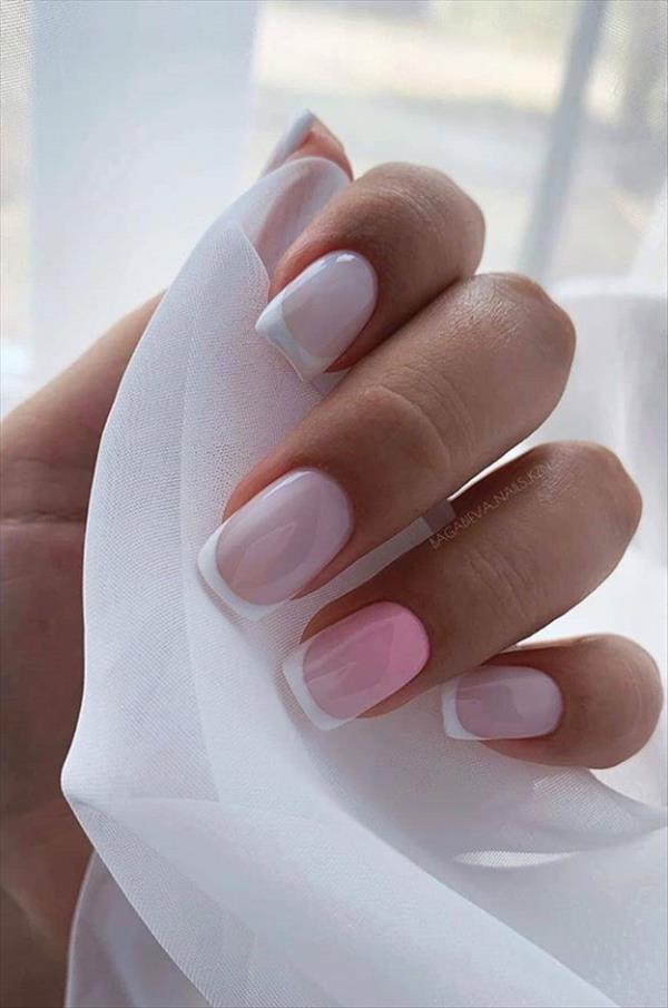 Nail design | Beautiful trendy French nails design for natural short ...