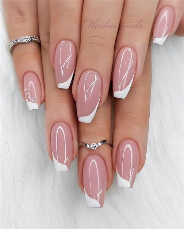 Nail design Beautiful trendy French nails design for natural short