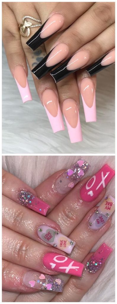 Valentine's Day | Romantic Valentine's Day nails acrylic with heart ...