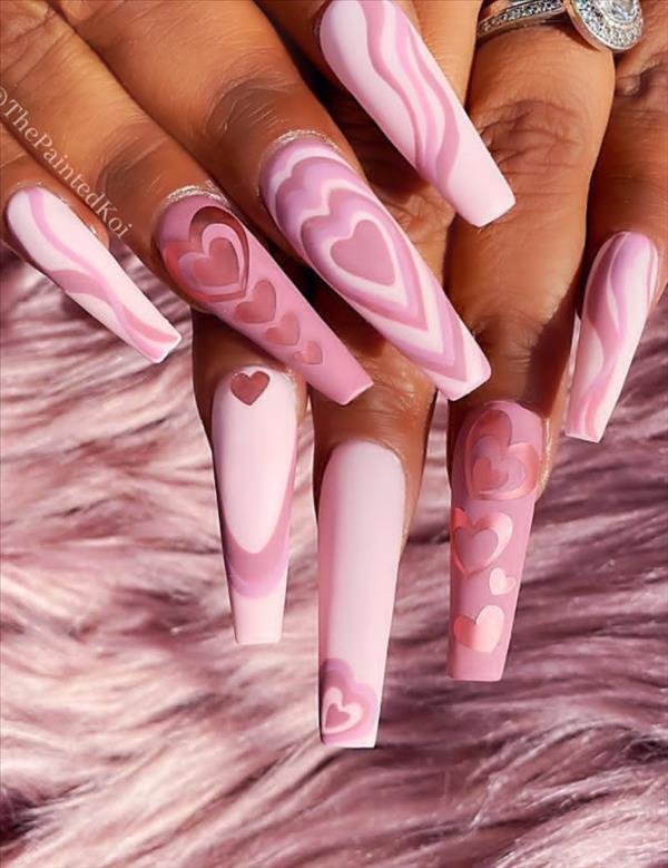 Nails Design | 42 Beautiful acrylic Valentine nails design you must try