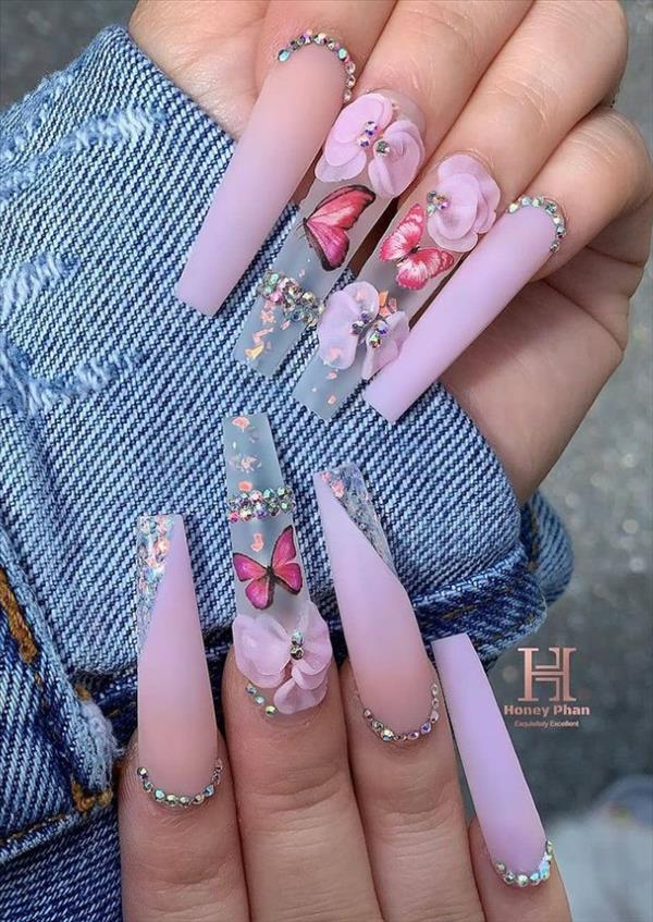 24 Super Hot Butterfly Nails For Acrylic Coffin Nails Ideas 21 Mycozylive Com