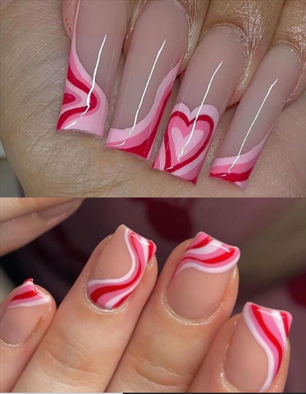 Nails Design | 42 Beautiful acrylic Valentine nails design you must try