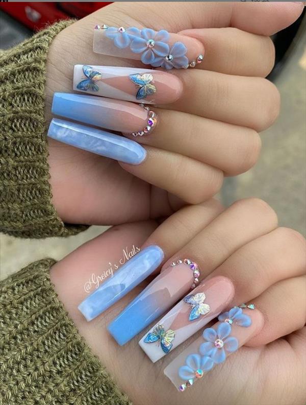 Blue Ballerina Nails For Summer Nails To Bright Your Day Mycozylive Com