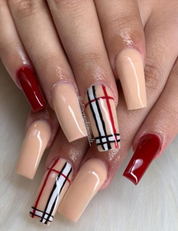 How to make plaid nails? Let's diy plaid nails 2021! - Mycozylive.com