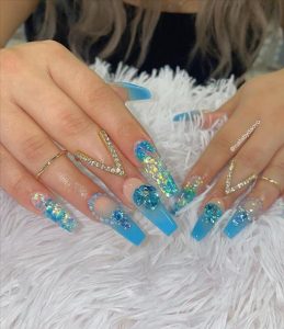 Blue ballerina nails for Summer nails to bright your Day! - Mycozylive.com