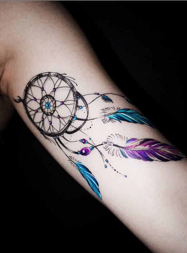 29 Romantic dream catcher tattoo with unique design and warm meaning ...