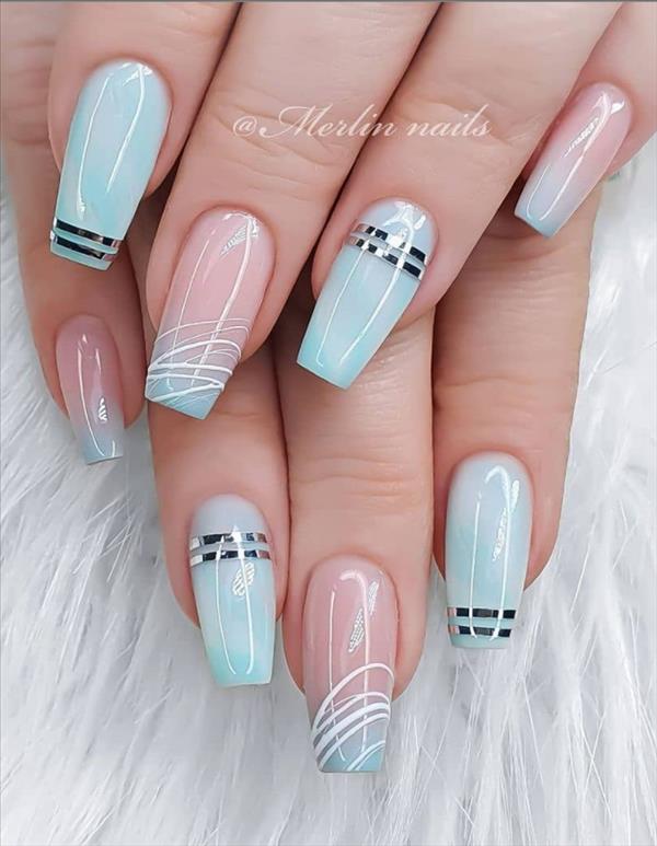 Short nail shapes | 40 Best pastel nail art work with square nail and ...