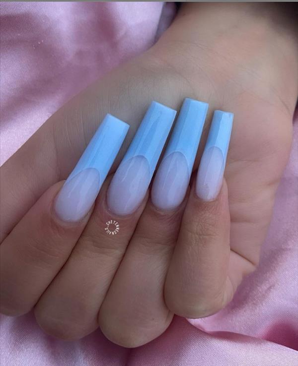 Blue ballerina nails for Summer nails to bright your Day! - Mycozylive.com