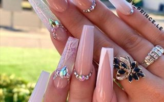 Elegant Luxe Pink Coffin Nails
