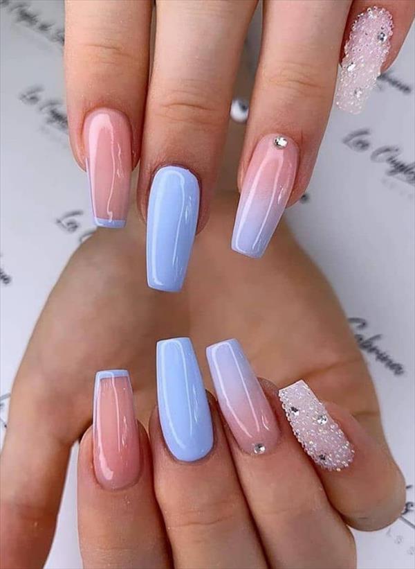 Blue ballerina nails for Summer nails to bright your Day!
