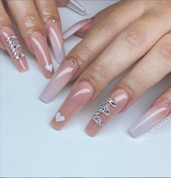 Glitter Coffin Nails With Rhinestones Bling Your Whole Summer Day Mycozylive Com