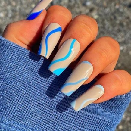 Pretty Blue Ballerina Nails