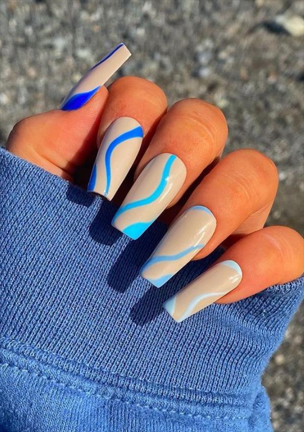 Blue ballerina nails for Summer nails to bright your Day! - Cozy living