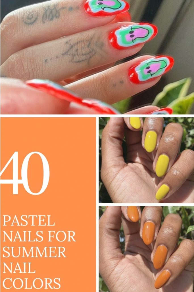Awesome pastel nails with short almond-shaped nails to spice up your look!
