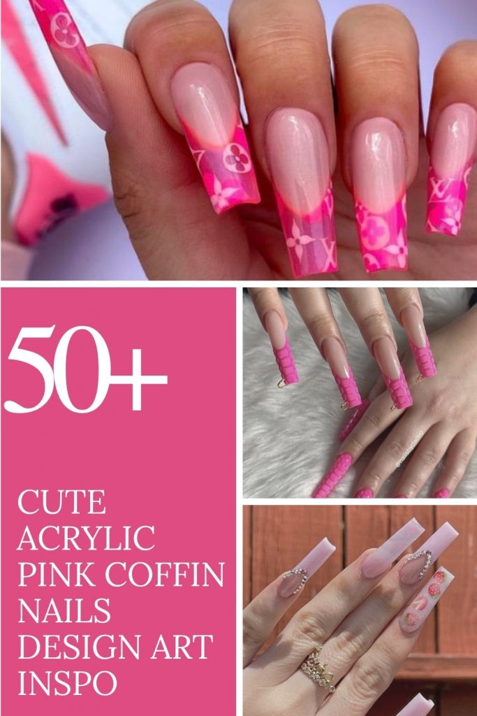 Best acrylic pink coffin nails design ideas to try 2021!