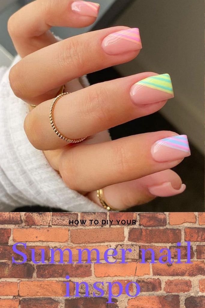 Summer nails 2021 | Cute acrylic nail design with short nail shape!