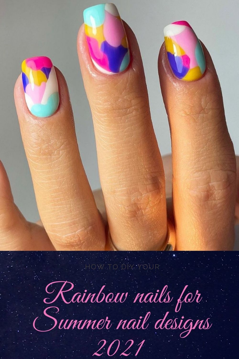 Summer nails 2021 | Cute acrylic nail design with short nail shape!