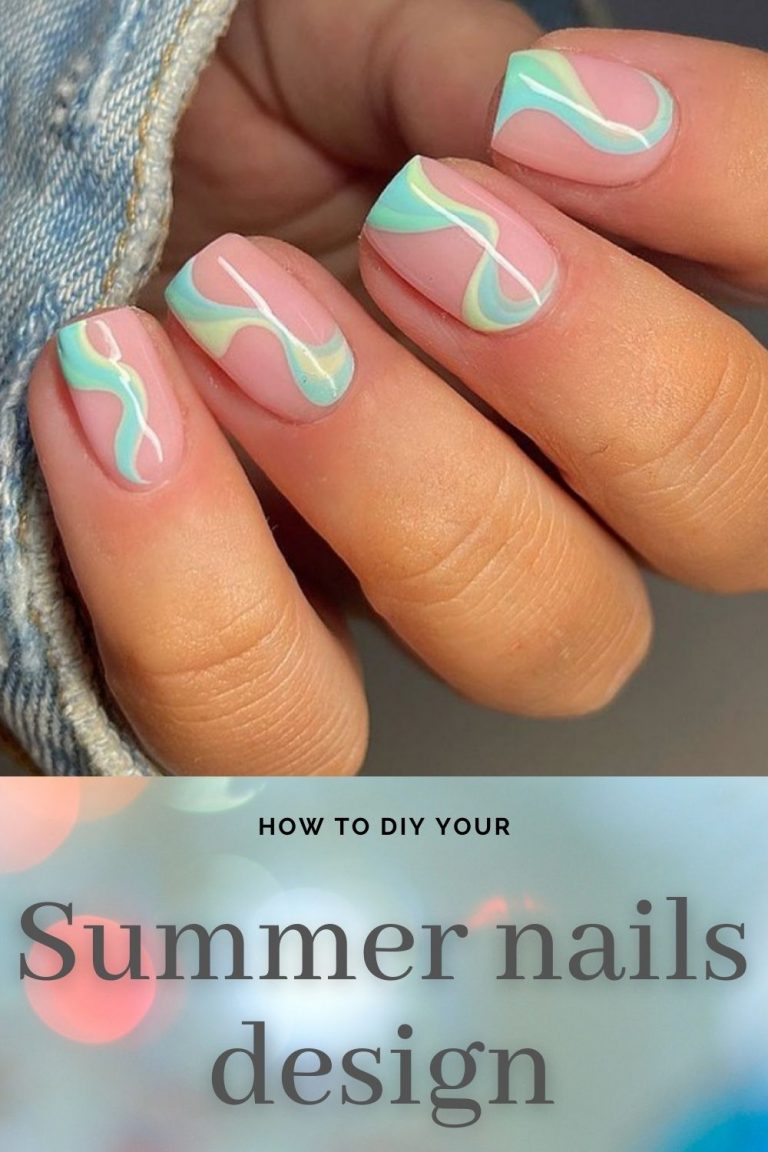 Summer nails 2021 | Cute acrylic nail design with short nail shape!