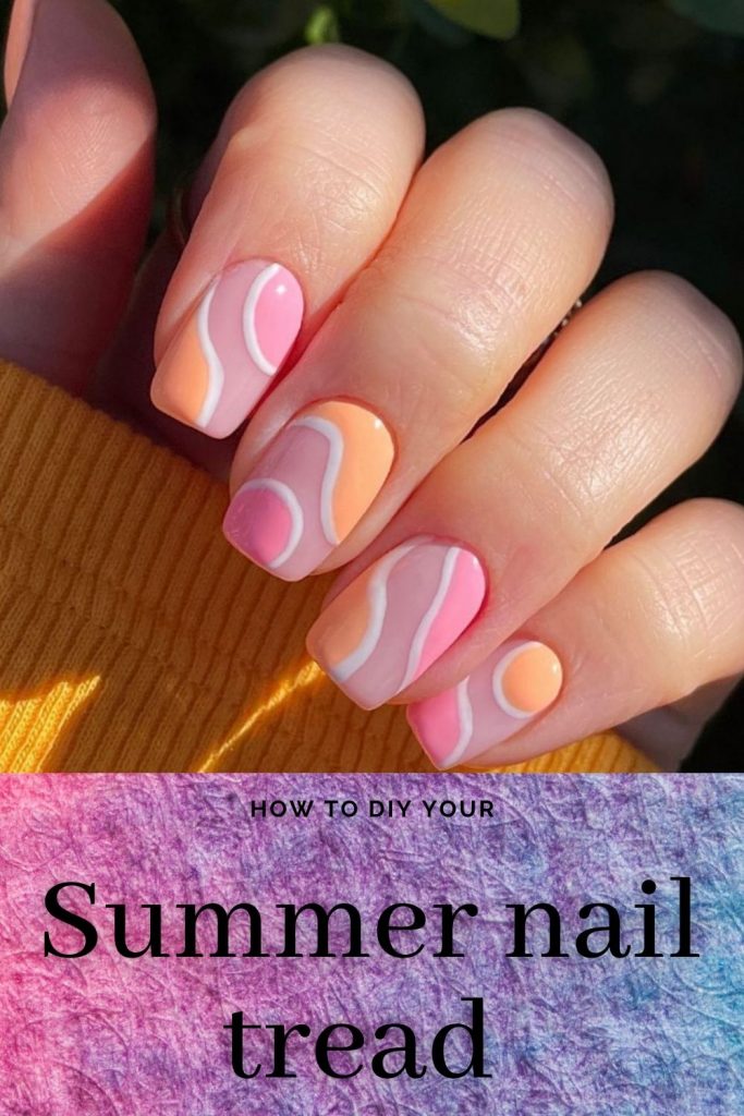 Summer nails 2021 | Cute acrylic nail design with short nail shape!