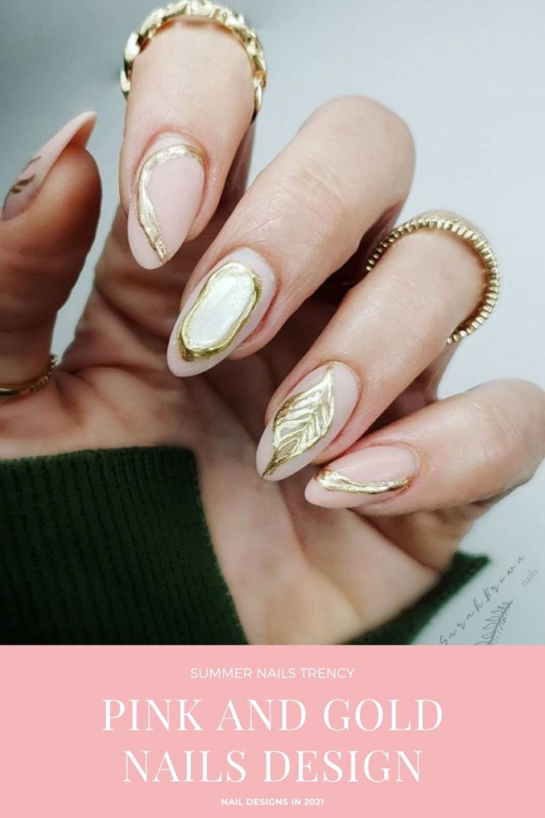 Stunning pink and gold nails to try this Summer 2021!