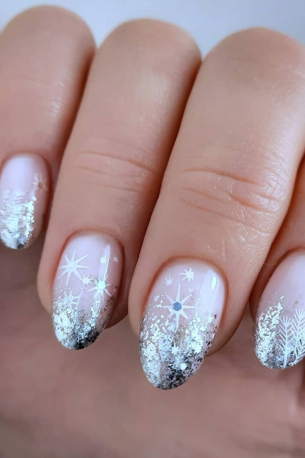 prom nail ideas silver