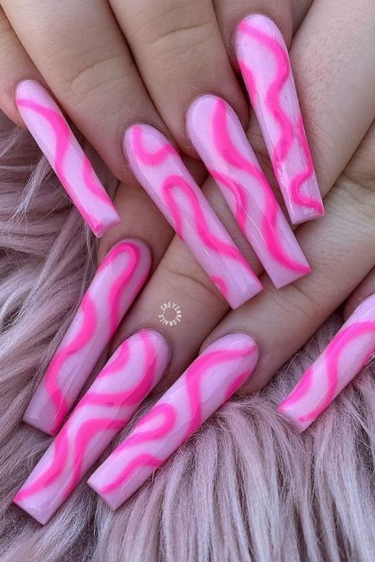 50 Best Acrylic Pink Coffin Nails Design Ideas To Try 2021 2189