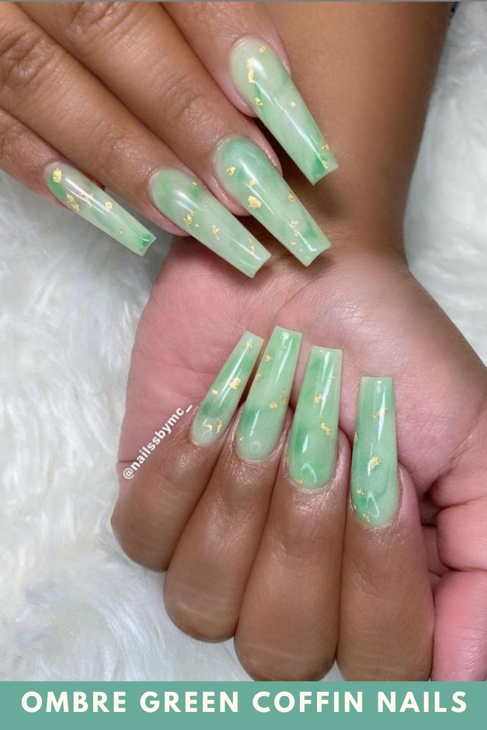 30 Aesthetic ombre green coffin nails design that are perfect for summer