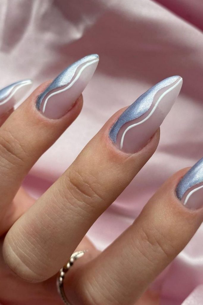 elegant silver nails