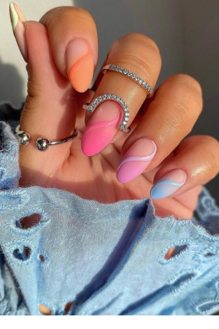 35 Cute Summer Pastel Nails With Almond shaped nails 2021!