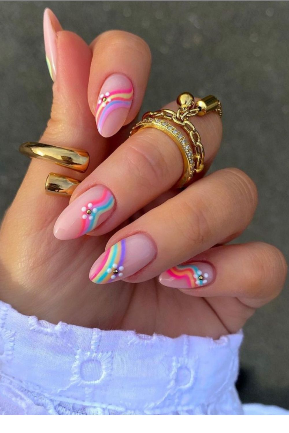 35 Cute Summer Pastel Nails With Almond Shaped Nails 2021 