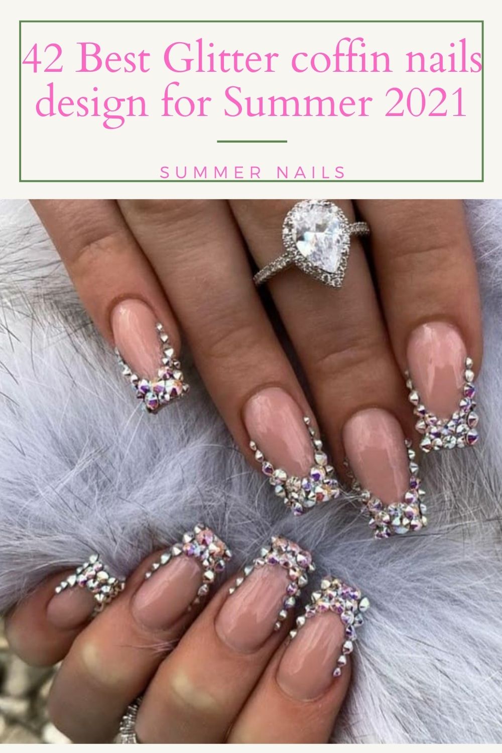 Acrylic Glitter coffin nails designs for Summer 2021!