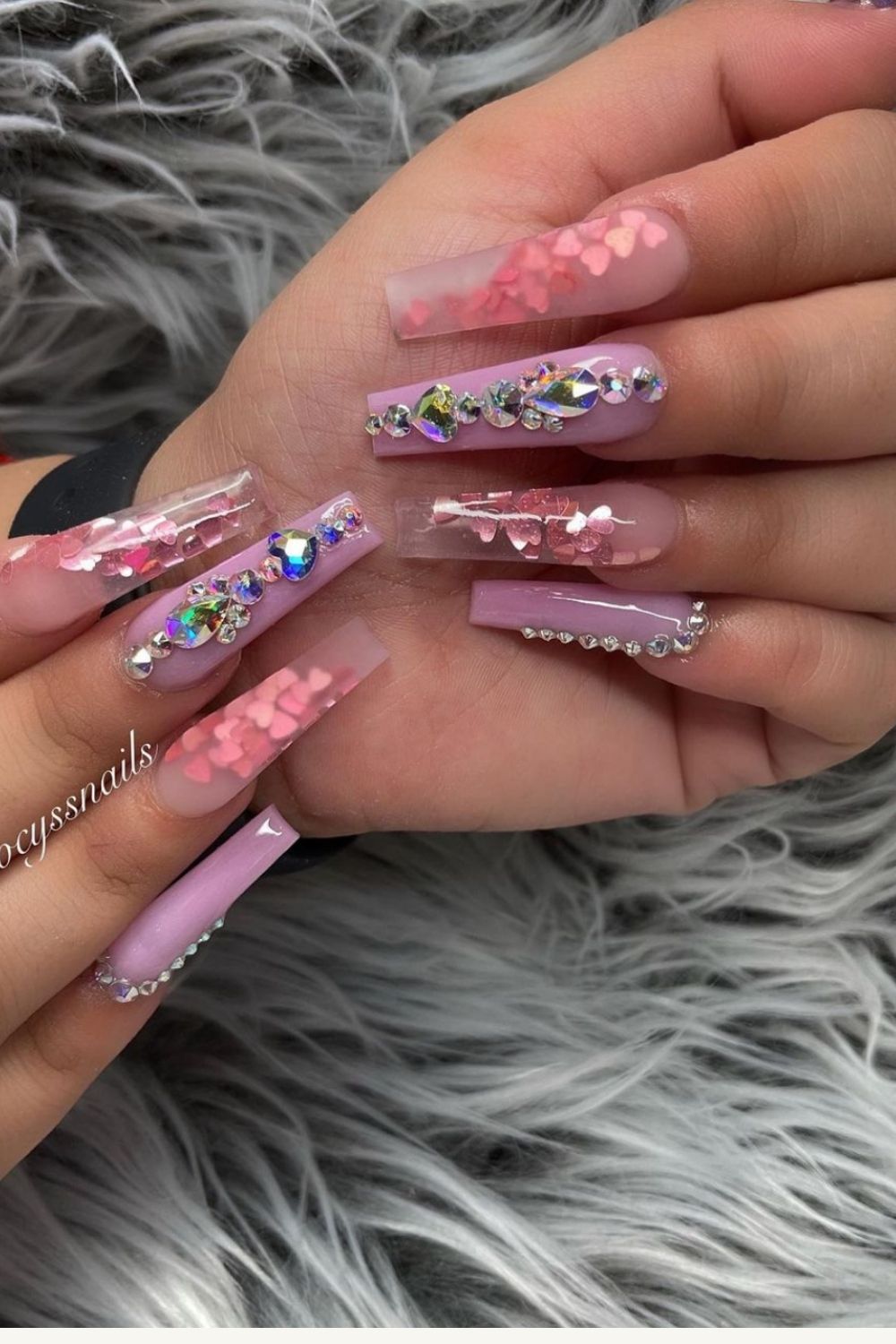 Acrylic Glitter coffin nails designs for Summer 2021!