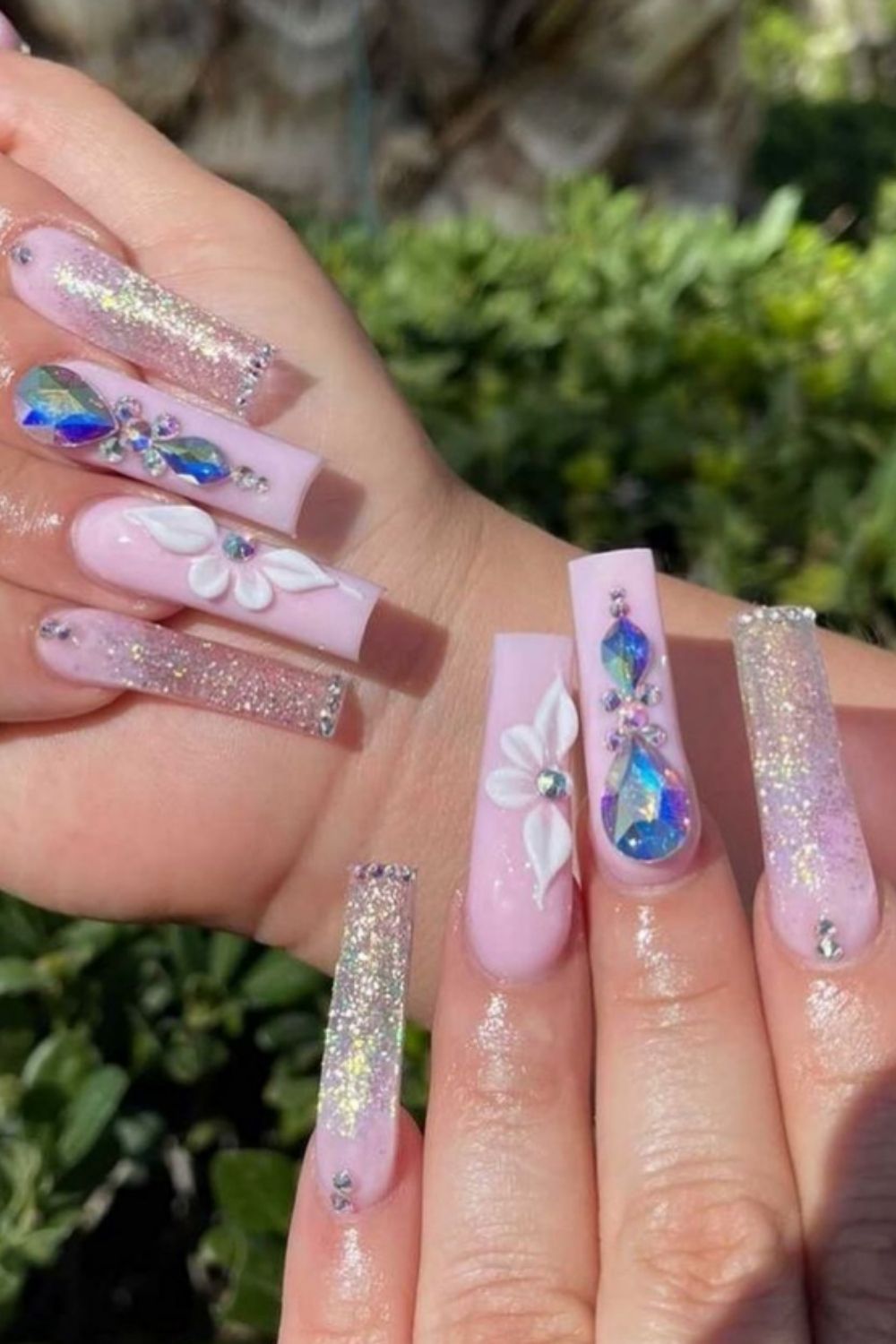 Glitter coffin nails designs and ideas for your summer nails